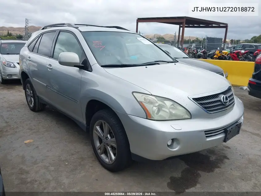 2007 Lexus Rx 400H VIN: JTJHW31U272018872 Lot: 45255664