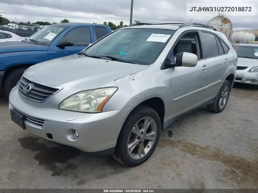 2007 Lexus Rx 400H VIN: JTJHW31U272018872 Lot: 45255664
