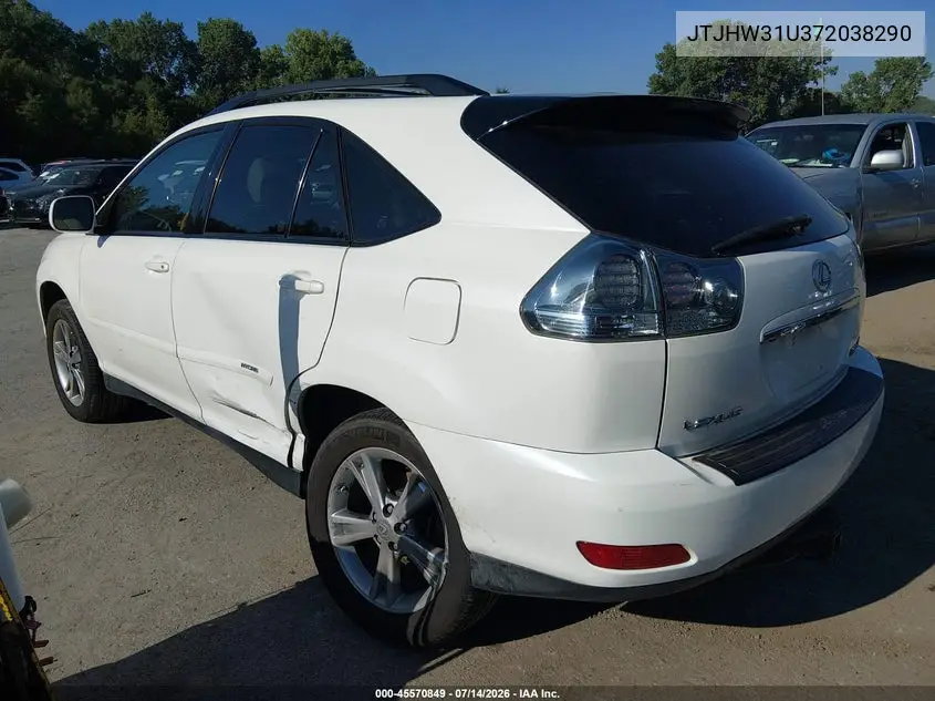 2007 Lexus Rx 400H VIN: JTJHW31U372038290 Lot: 45570849