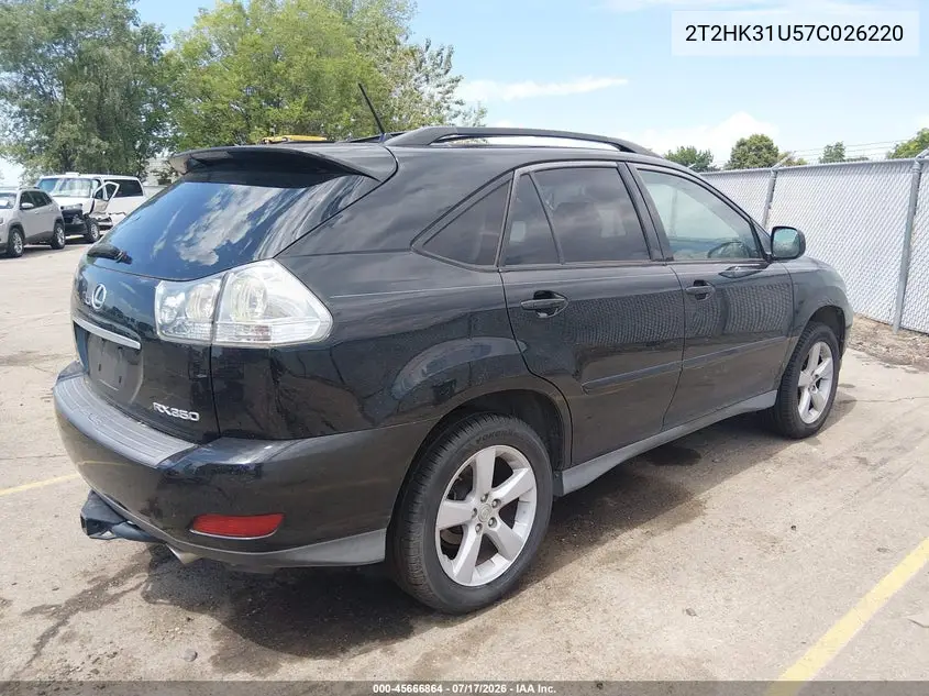 2007 Lexus Rx 350 VIN: 2T2HK31U57C026220 Lot: 45666864