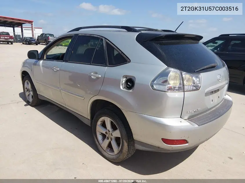 2007 Lexus Rx 350 VIN: 2T2GK31U57C003516 Lot: 45671260
