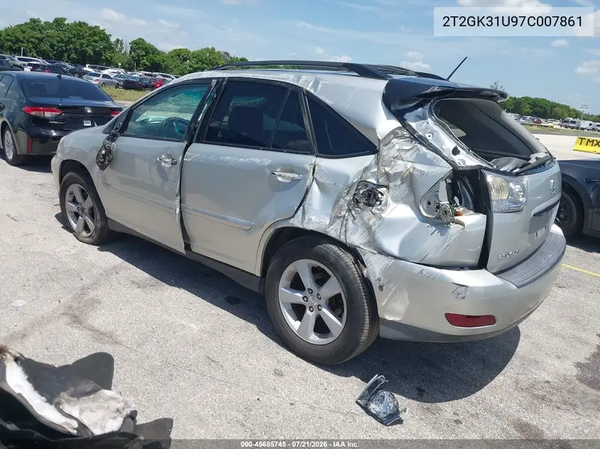 2007 Lexus Rx 350 VIN: 2T2GK31U97C007861 Lot: 45685745
