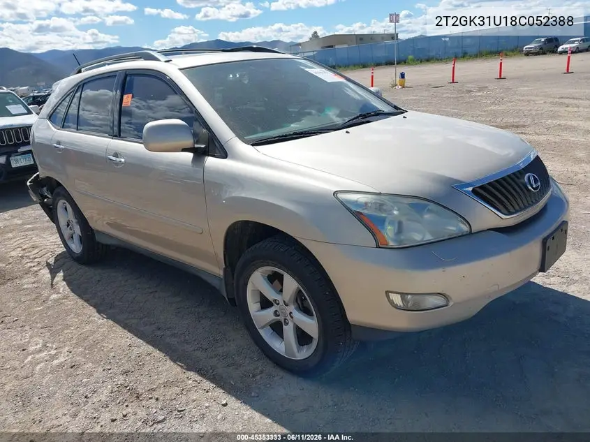 2008 Lexus Rx 350 VIN: 2T2GK31U18C052388 Lot: 45353333