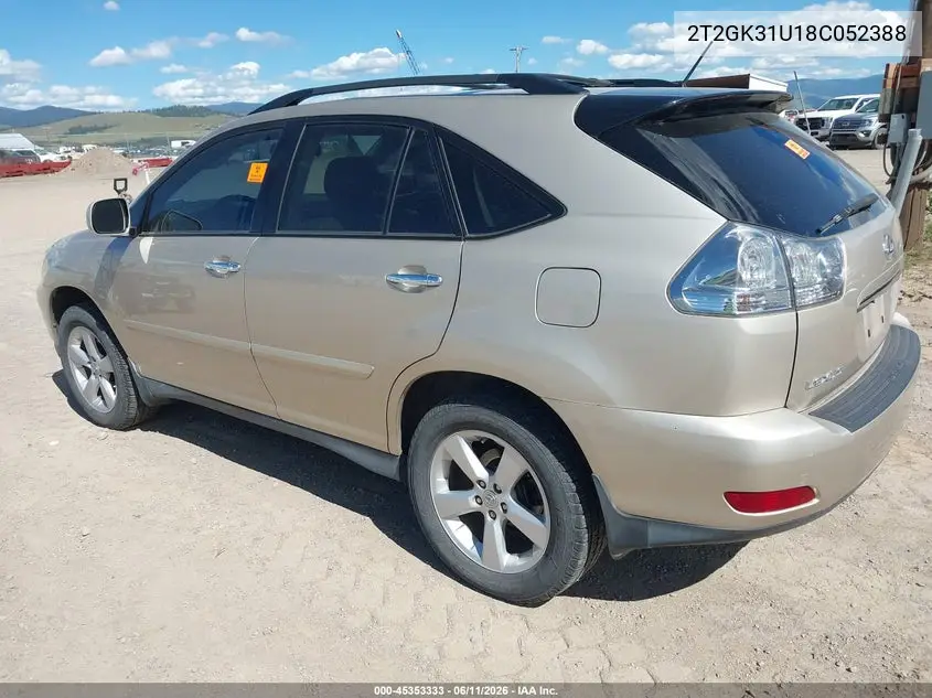 2008 Lexus Rx 350 VIN: 2T2GK31U18C052388 Lot: 45353333