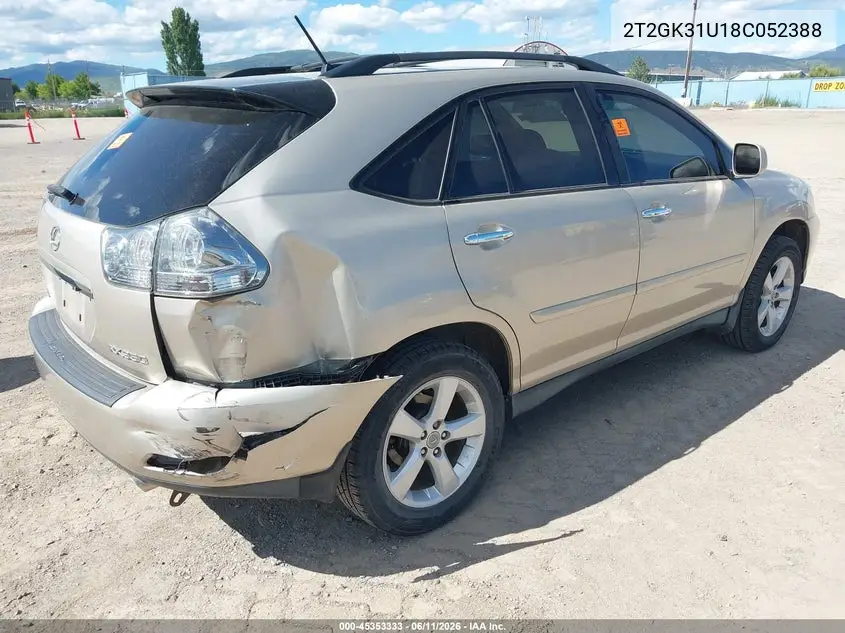 2008 Lexus Rx 350 VIN: 2T2GK31U18C052388 Lot: 45353333