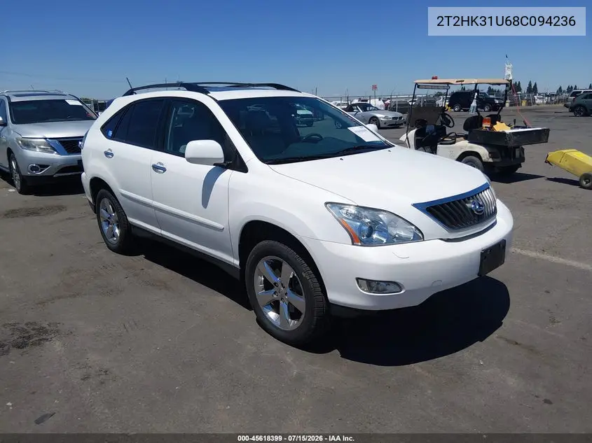 2008 Lexus Rx 350 VIN: 2T2HK31U68C094236 Lot: 45618399