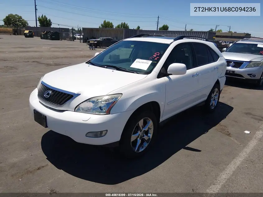 2008 Lexus Rx 350 VIN: 2T2HK31U68C094236 Lot: 45618399