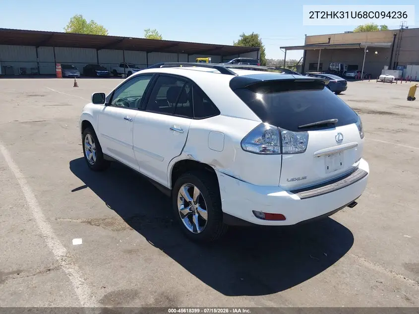 2008 Lexus Rx 350 VIN: 2T2HK31U68C094236 Lot: 45618399