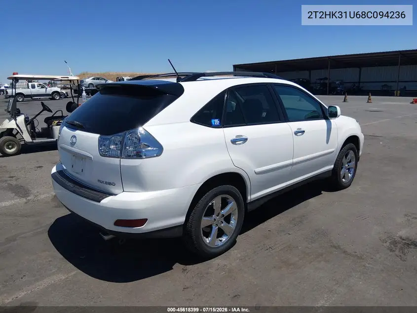 2008 Lexus Rx 350 VIN: 2T2HK31U68C094236 Lot: 45618399