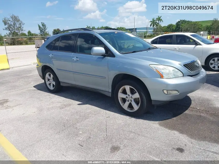 2008 Lexus Rx 350 VIN: 2T2GK31U98C049674 Lot: 45693771