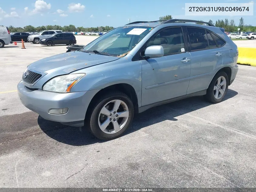 2008 Lexus Rx 350 VIN: 2T2GK31U98C049674 Lot: 45693771