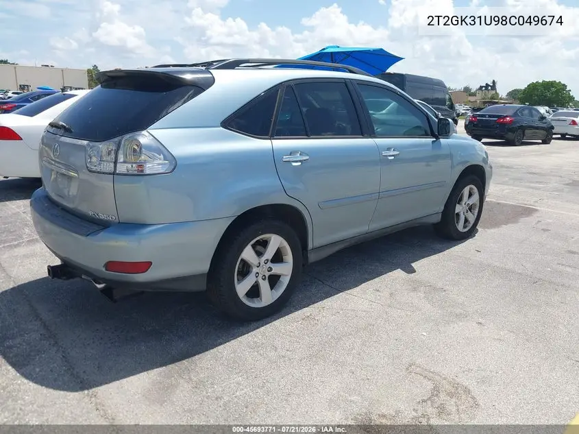 2008 Lexus Rx 350 VIN: 2T2GK31U98C049674 Lot: 45693771