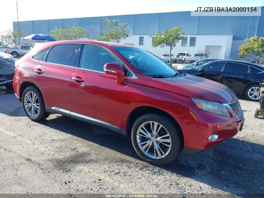 JTJZB1BA3A2000154 2010 Lexus Rx 450H