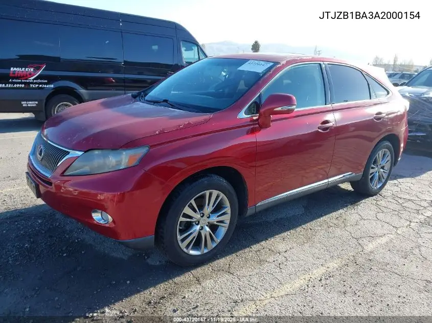 JTJZB1BA3A2000154 2010 Lexus Rx 450H