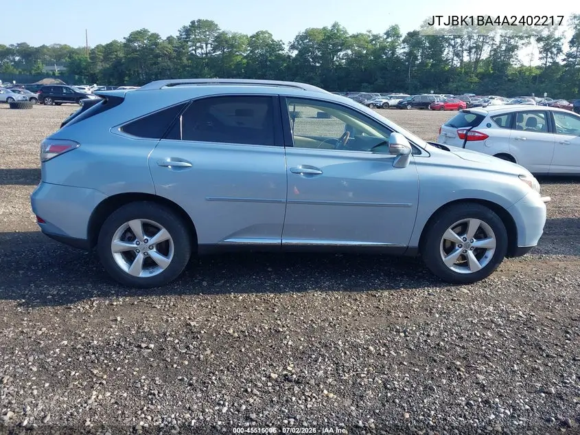 2010 Lexus Rx 350 VIN: JTJBK1BA4A2402217 Lot: 45515006