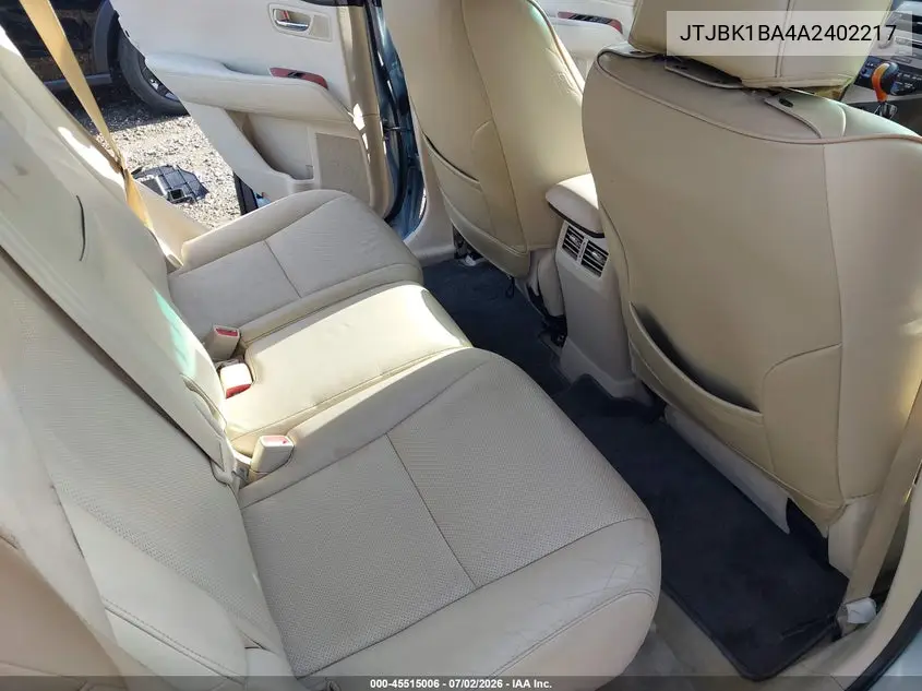 2010 Lexus Rx 350 VIN: JTJBK1BA4A2402217 Lot: 45515006