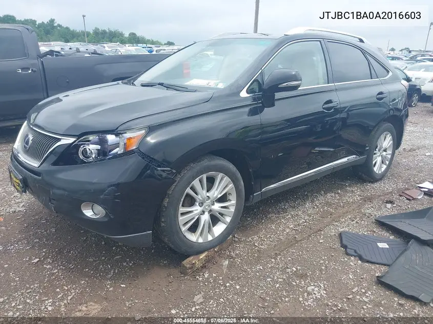 2010 Lexus Rx 450H VIN: JTJBC1BA0A2016603 Lot: 45554658