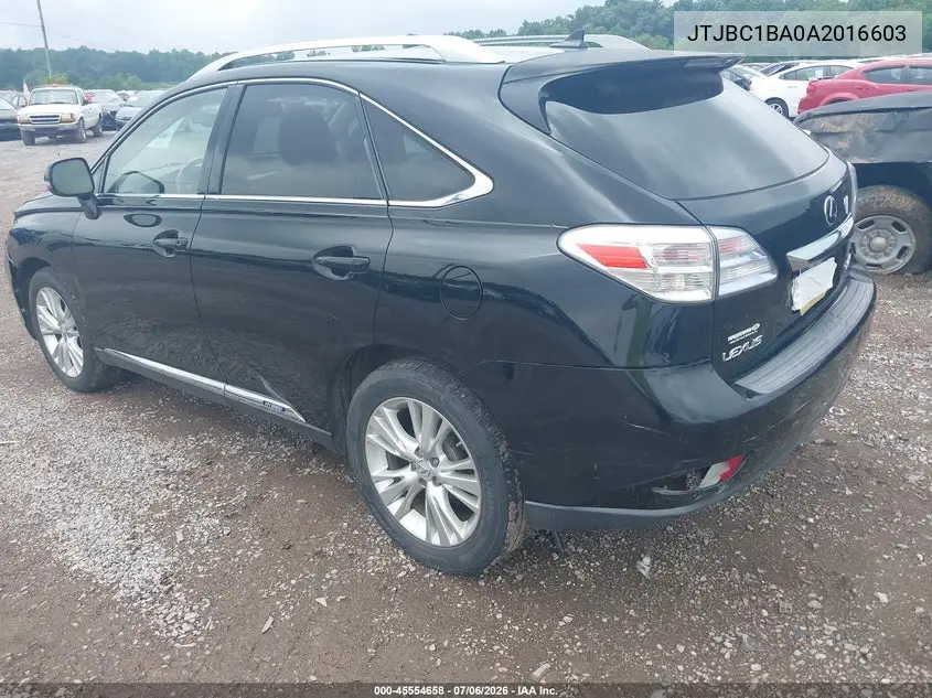 2010 Lexus Rx 450H VIN: JTJBC1BA0A2016603 Lot: 45554658
