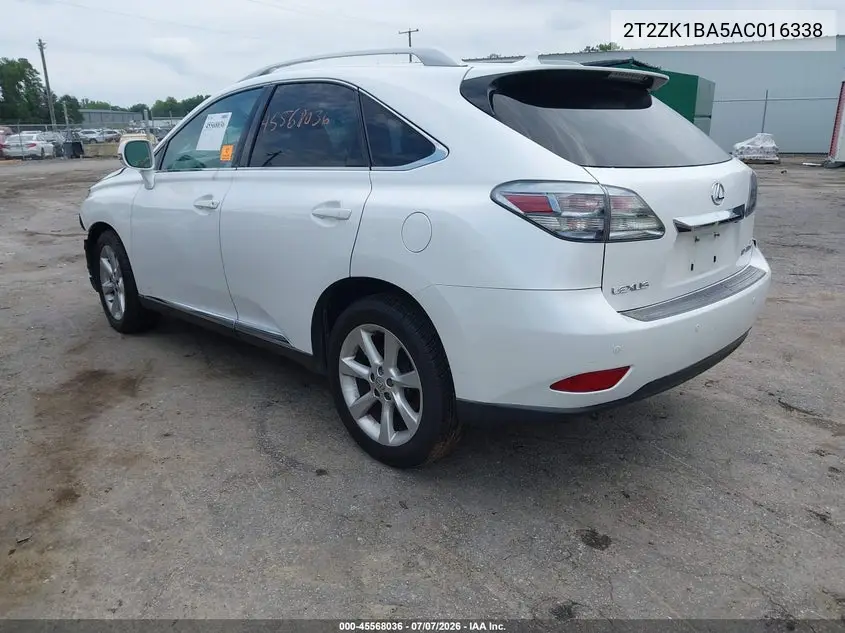 2010 Lexus Rx 350 VIN: 2T2ZK1BA5AC016338 Lot: 45568036