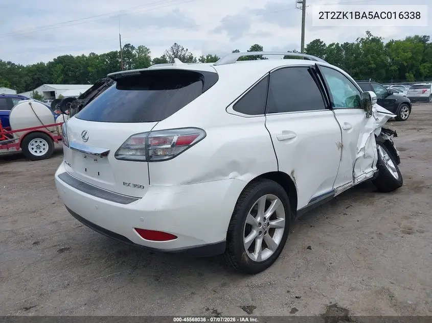 2010 Lexus Rx 350 VIN: 2T2ZK1BA5AC016338 Lot: 45568036