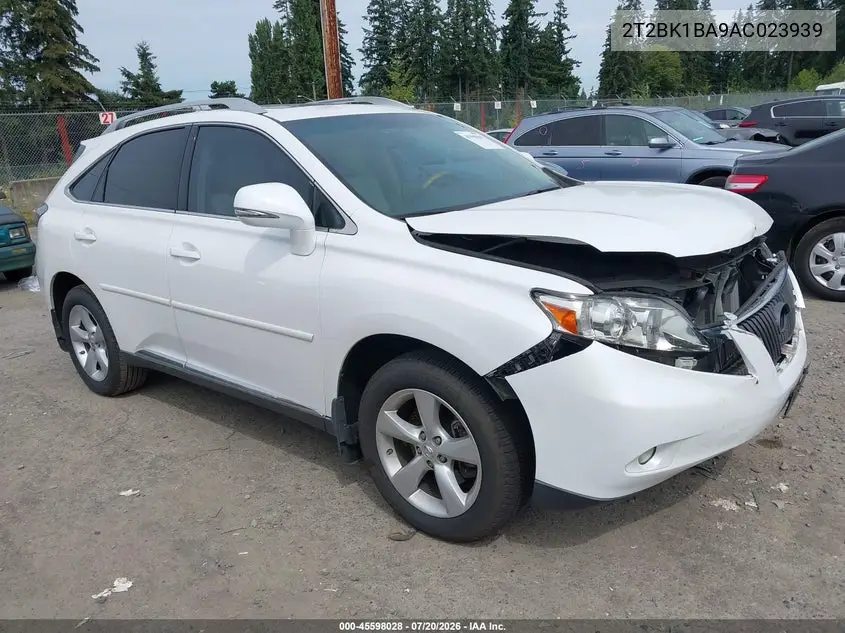 2010 Lexus Rx 350 VIN: 2T2BK1BA9AC023939 Lot: 45598028
