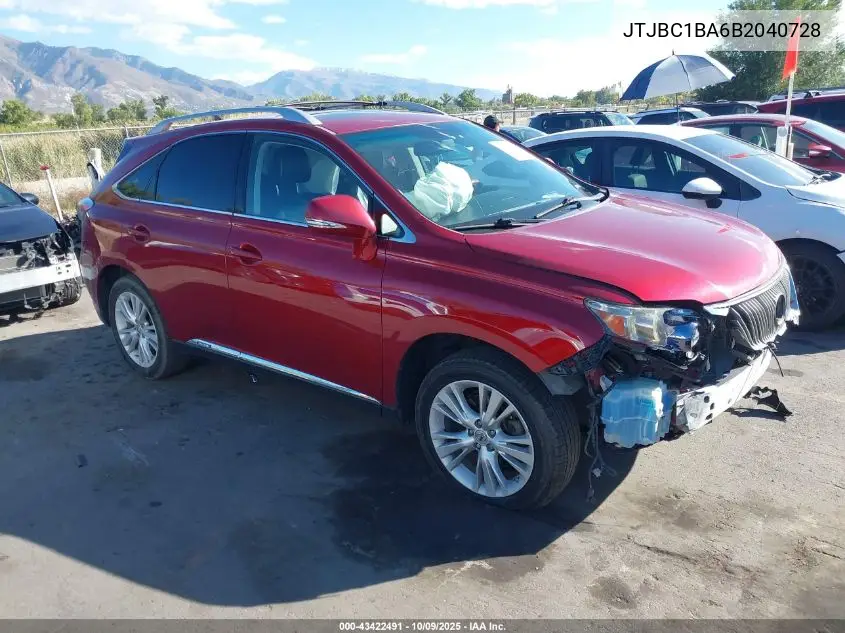 JTJBC1BA6B2040728 2011 Lexus Rx 450H