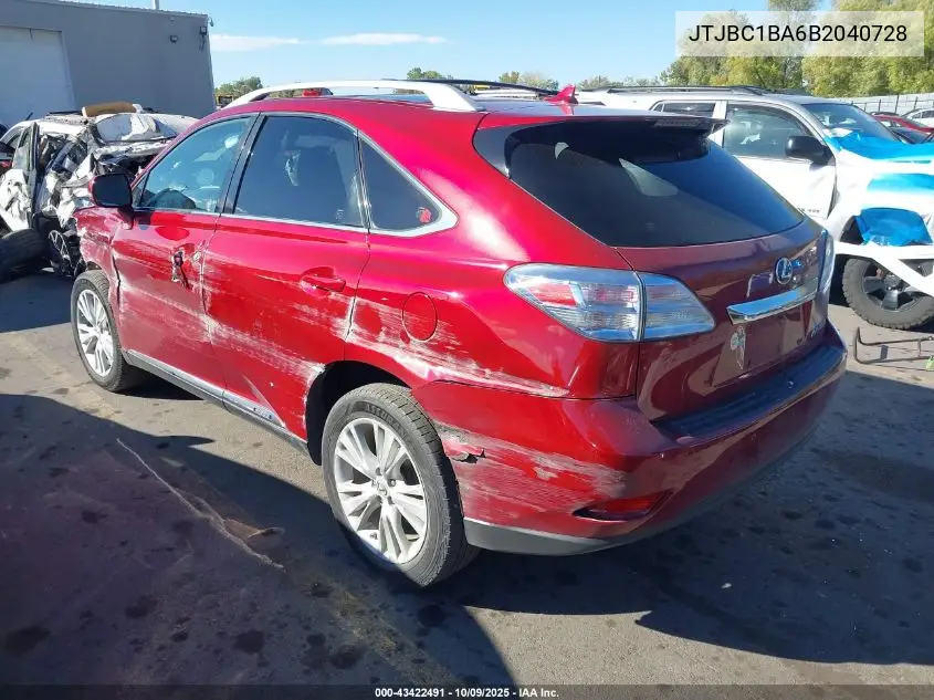 JTJBC1BA6B2040728 2011 Lexus Rx 450H