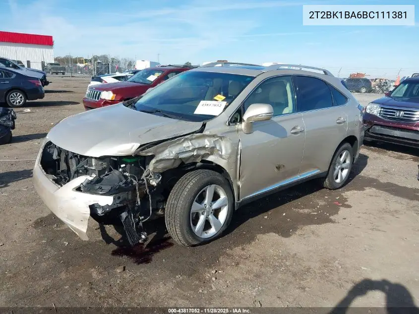 2T2BK1BA6BC111381 2011 Lexus Rx 350