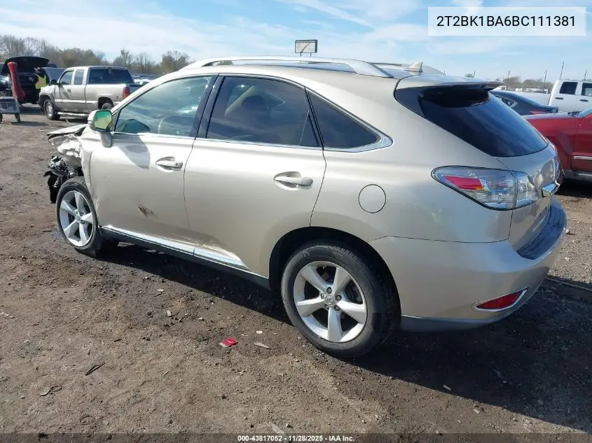 2T2BK1BA6BC111381 2011 Lexus Rx 350