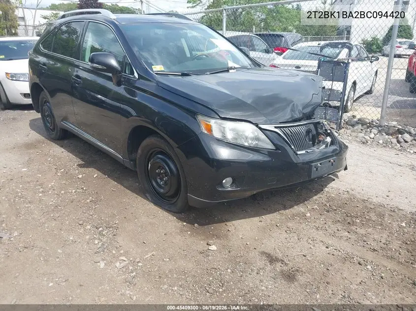 2011 Lexus Rx 350 VIN: 2T2BK1BA2BC094420 Lot: 45409300