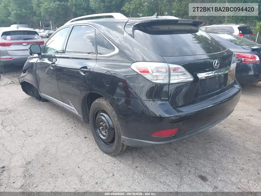 2011 Lexus Rx 350 VIN: 2T2BK1BA2BC094420 Lot: 45409300