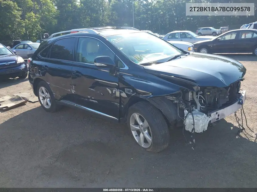 2011 Lexus Rx 350 VIN: 2T2BK1BA7BC099578 Lot: 45580356
