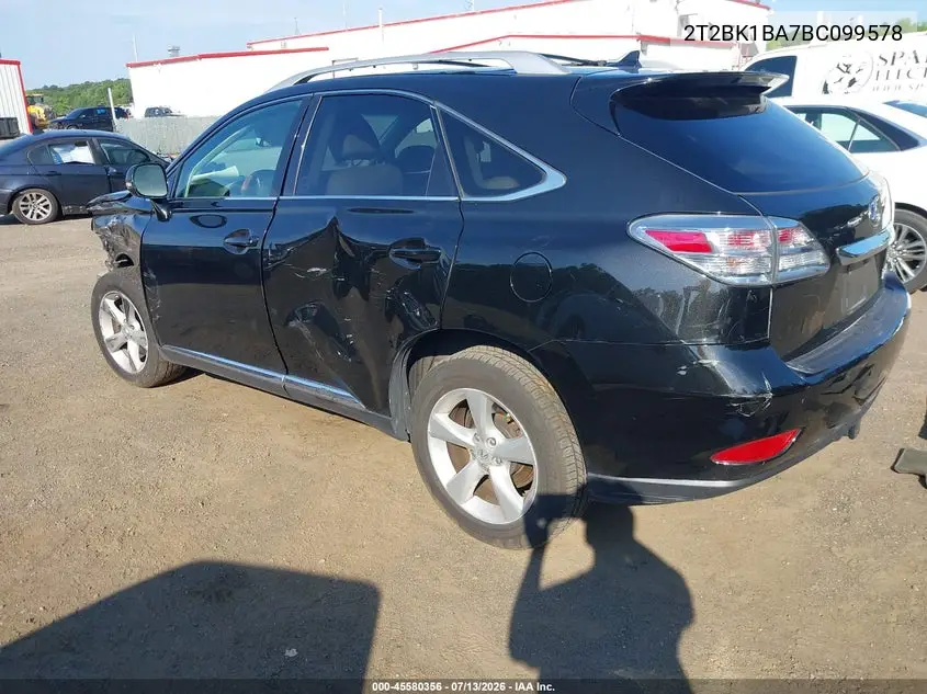 2011 Lexus Rx 350 VIN: 2T2BK1BA7BC099578 Lot: 45580356