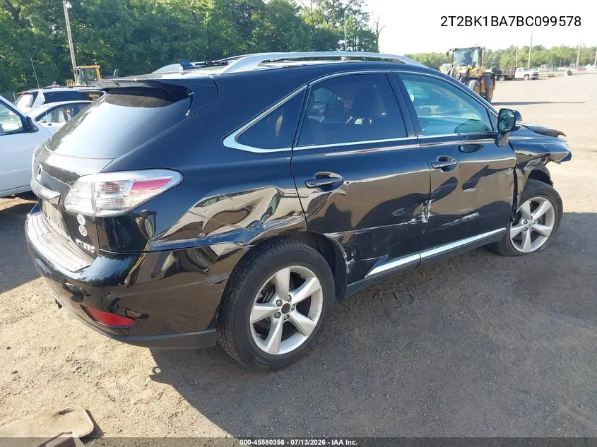 2011 Lexus Rx 350 VIN: 2T2BK1BA7BC099578 Lot: 45580356