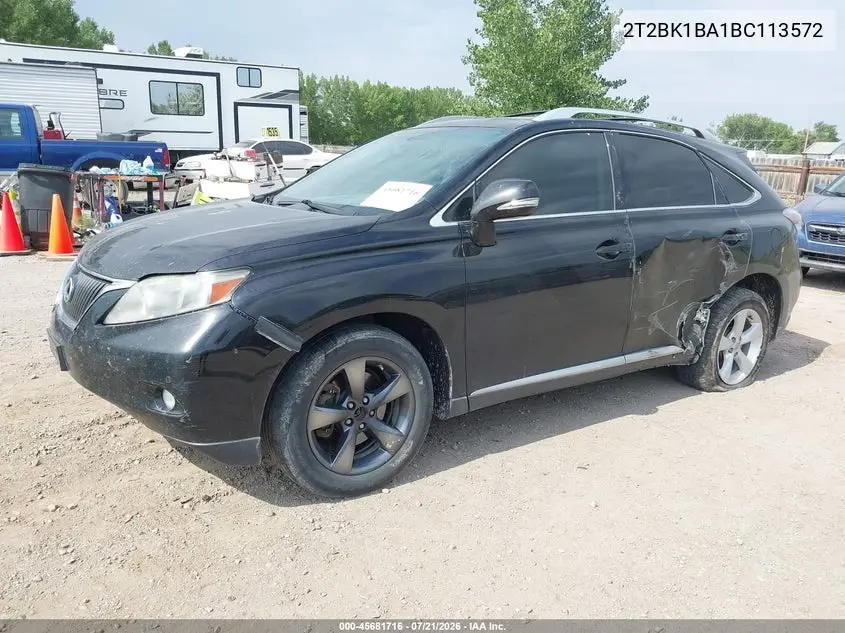 2011 Lexus Rx 350 VIN: 2T2BK1BA1BC113572 Lot: 45681716