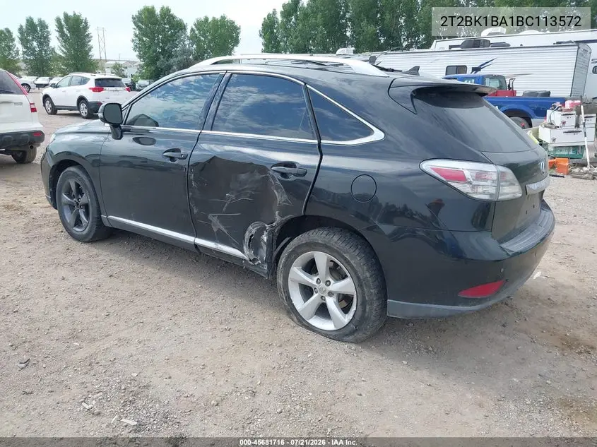 2011 Lexus Rx 350 VIN: 2T2BK1BA1BC113572 Lot: 45681716