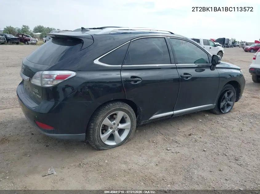 2011 Lexus Rx 350 VIN: 2T2BK1BA1BC113572 Lot: 45681716