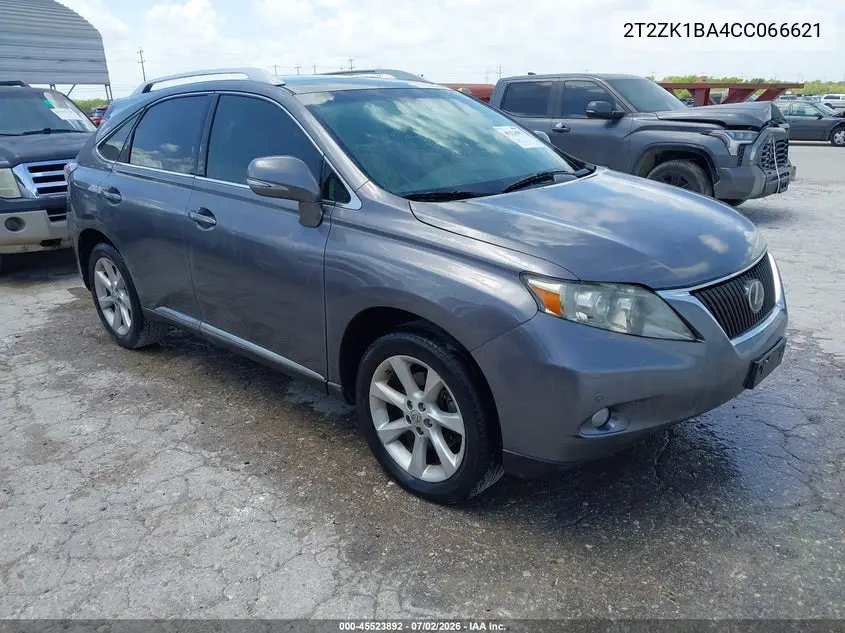 2012 Lexus Rx 350 VIN: 2T2ZK1BA4CC066621 Lot: 45523892