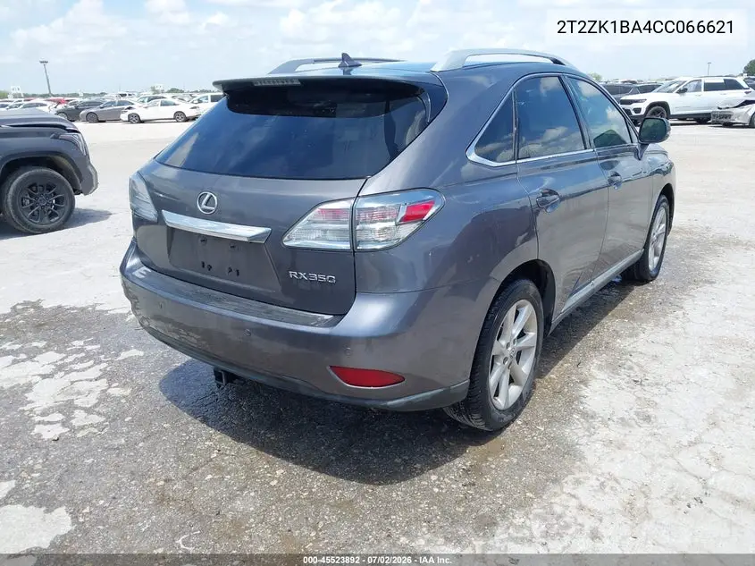 2012 Lexus Rx 350 VIN: 2T2ZK1BA4CC066621 Lot: 45523892