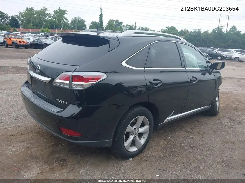 2013 Lexus Rx 350 VIN: 2T2BK1BA0DC203654 Lot: 45555153