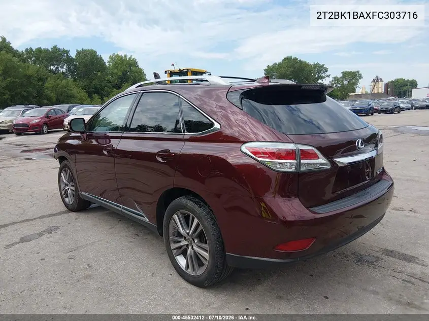 2015 Lexus Rx 350 VIN: 2T2BK1BAXFC303716 Lot: 45532412