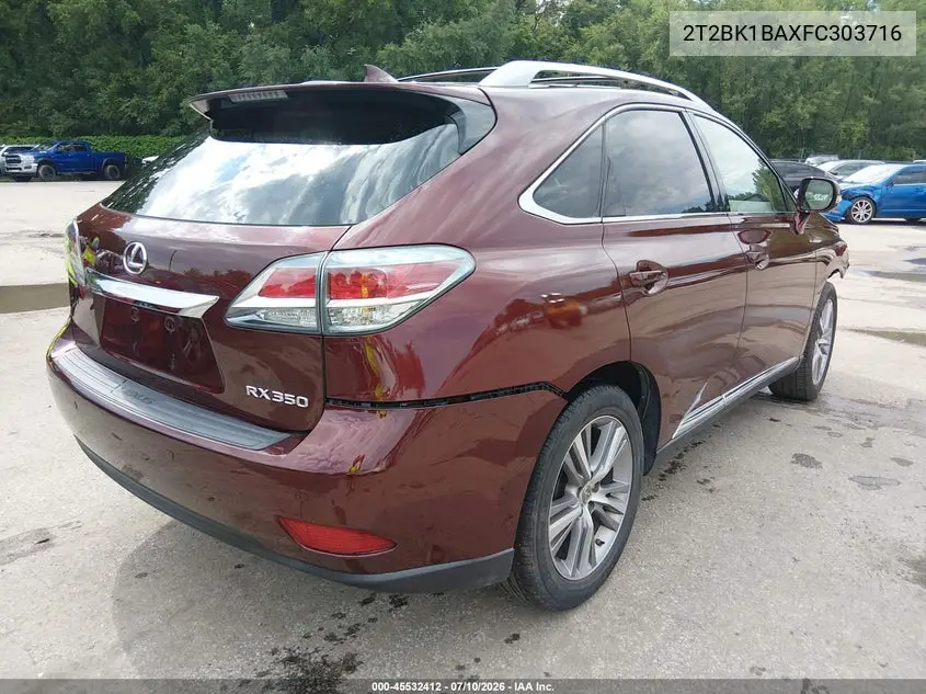 2015 Lexus Rx 350 VIN: 2T2BK1BAXFC303716 Lot: 45532412