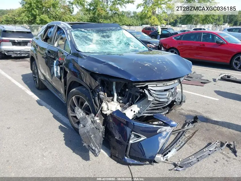 2T2BZMCAXGC036185 2016 Lexus Rx 350