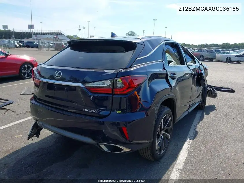 2T2BZMCAXGC036185 2016 Lexus Rx 350