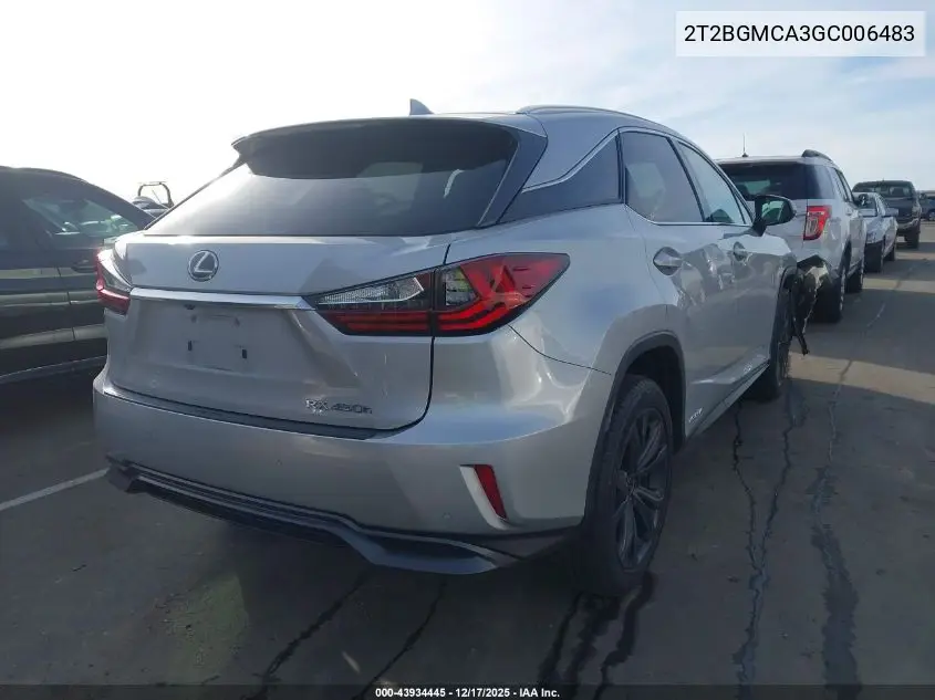 2T2BGMCA3GC006483 2016 Lexus Rx 450H