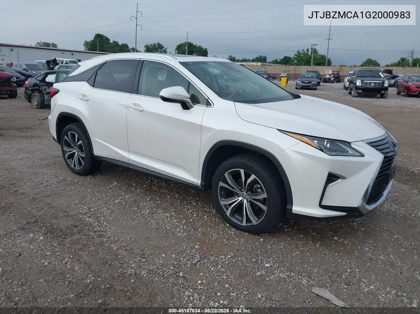 2016 Lexus Rx 350 VIN: JTJBZMCA1G2000983 Lot: 45167034