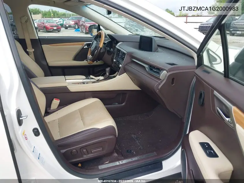 2016 Lexus Rx 350 VIN: JTJBZMCA1G2000983 Lot: 45167034