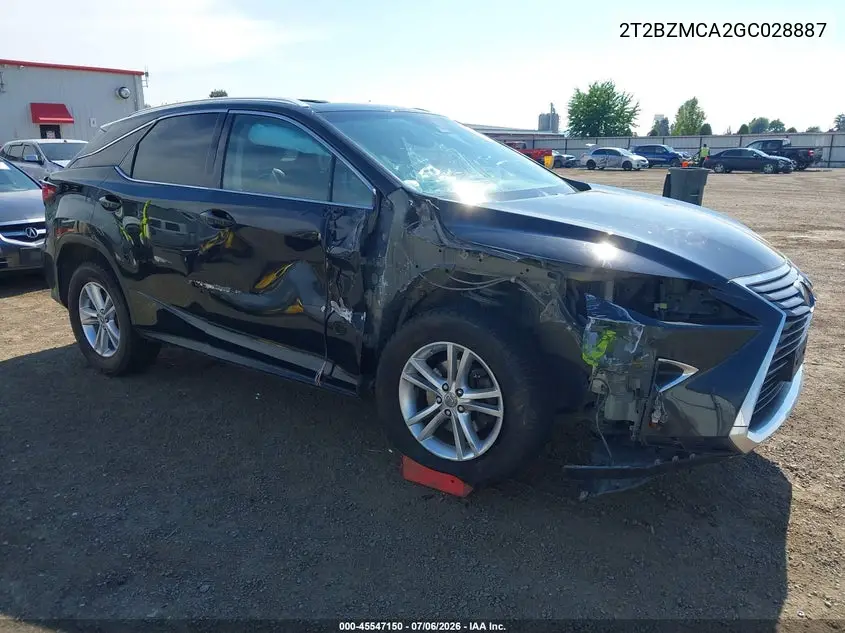2016 Lexus Rx 350 VIN: 2T2BZMCA2GC028887 Lot: 45547150