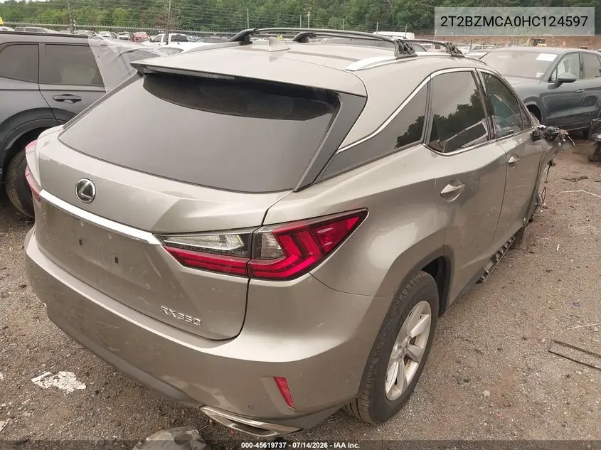 2017 Lexus Rx 350 VIN: 2T2BZMCA0HC124597 Lot: 45619737