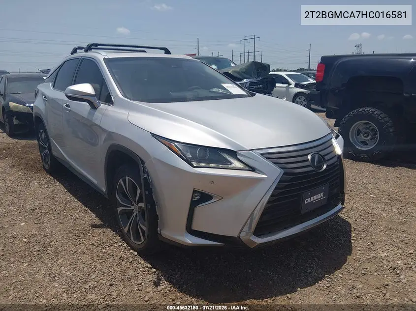 2017 Lexus Rx 450H VIN: 2T2BGMCA7HC016581 Lot: 45632180